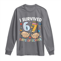 I Survived 67 Days of School Funny Six Seven Meme Long Sleeve Shirt - Wonder Print Shop