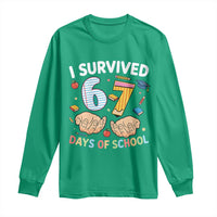 I Survived 67 Days of School Funny Six Seven Meme Long Sleeve Shirt - Wonder Print Shop