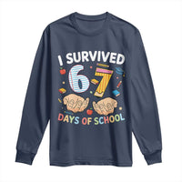 I Survived 67 Days of School Funny Six Seven Meme Long Sleeve Shirt - Wonder Print Shop