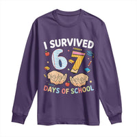 I Survived 67 Days of School Funny Six Seven Meme Long Sleeve Shirt - Wonder Print Shop