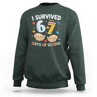 I Survived 67 Days of School Funny Six Seven Meme Sweatshirt - Wonder Print Shop