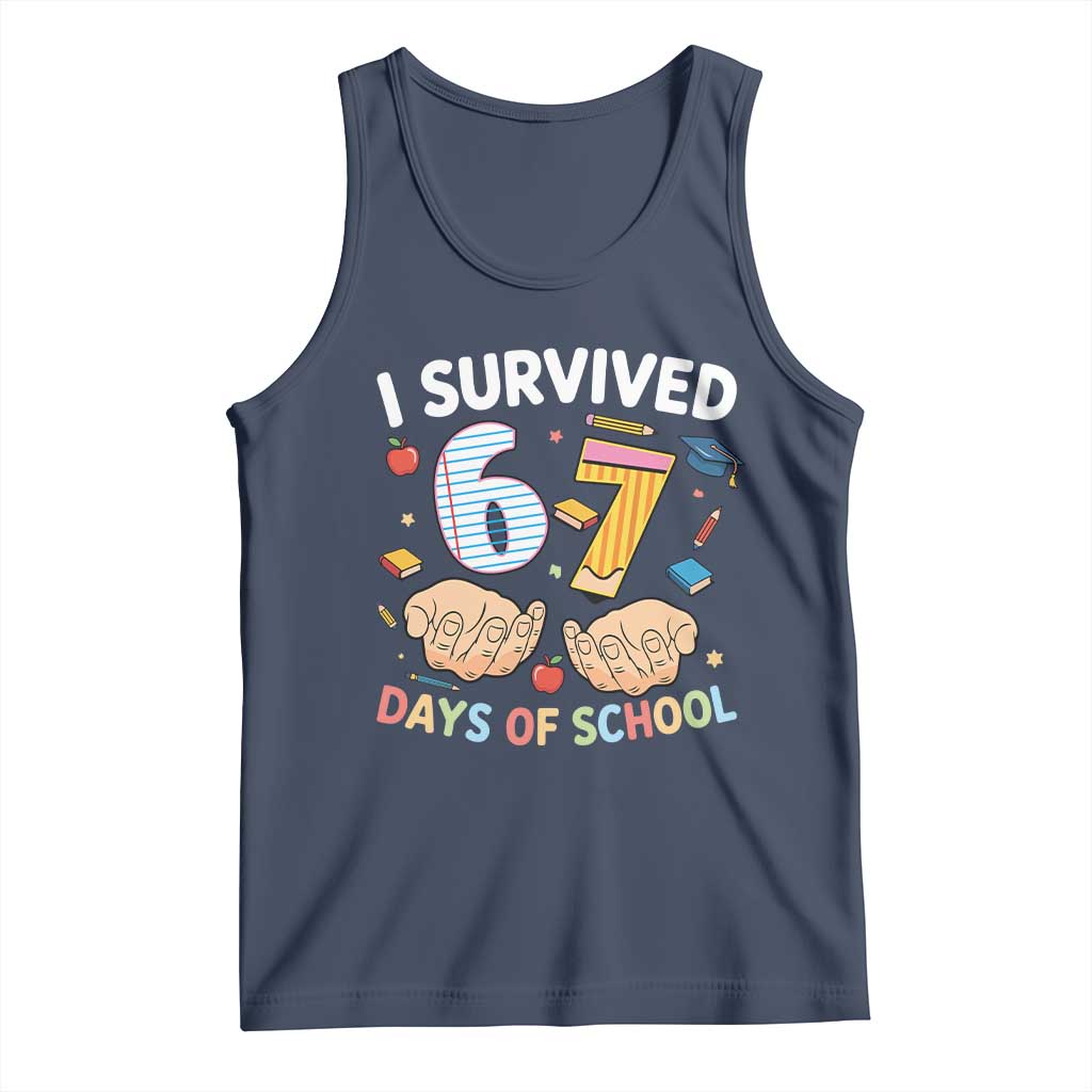 I Survived 67 Days of School Funny Six Seven Meme Tank Top - Wonder Print Shop
