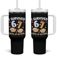 I Survived 67 Days of School Funny Six Seven Meme Tumbler With Handle - Wonder Print Shop