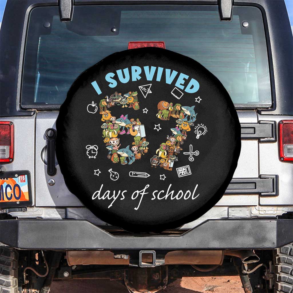 I Survived 67 Days of School Funny Six Seven Italian Brainrot Spare Tire Cover - Wonder Print Shop