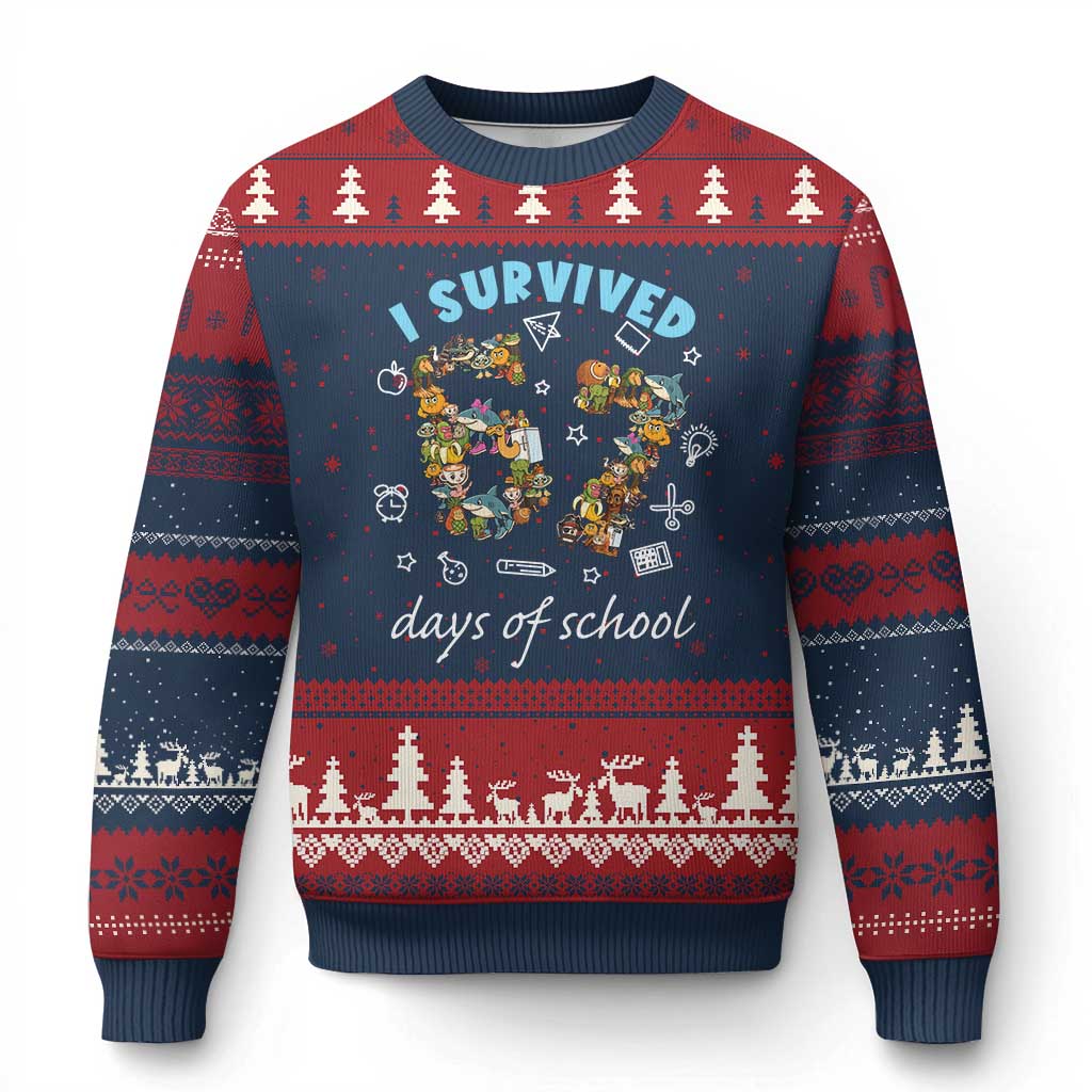 I Survived 67 Days of School Funny Six Seven Italian Brainrot Ugly Christmas Sweater - Wonder Print Shop