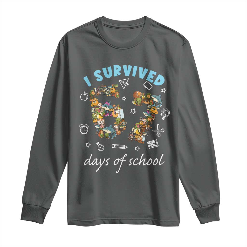 I Survived 67 Days of School Funny Six Seven Italian Brainrot Long Sleeve Shirt - Wonder Print Shop