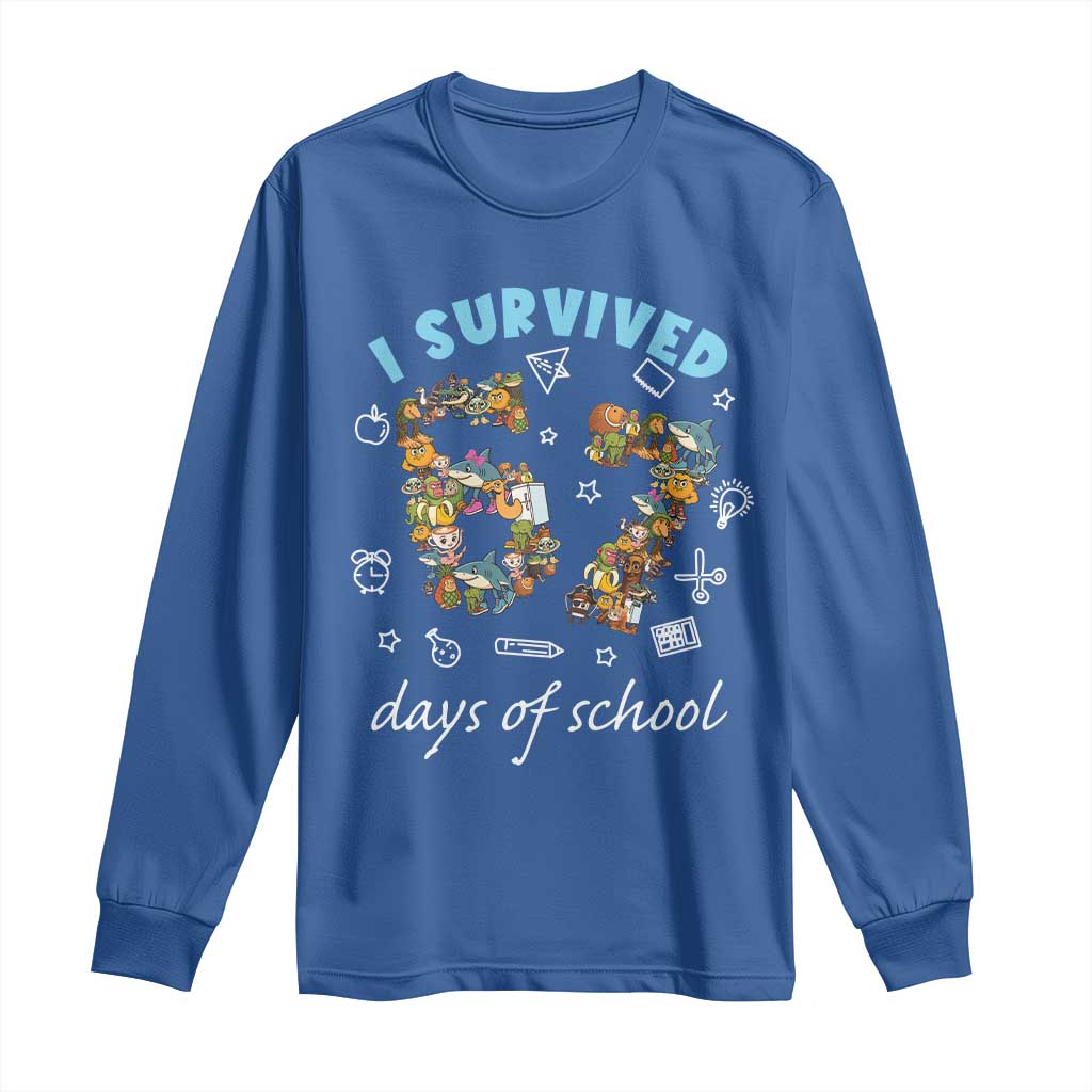 I Survived 67 Days of School Funny Six Seven Italian Brainrot Long Sleeve Shirt - Wonder Print Shop