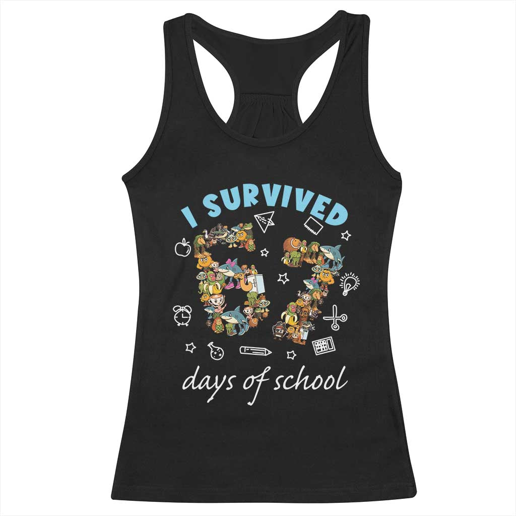 I Survived 67 Days of School Funny Six Seven Italian Brainrot Racerback Tank Top - Wonder Print Shop