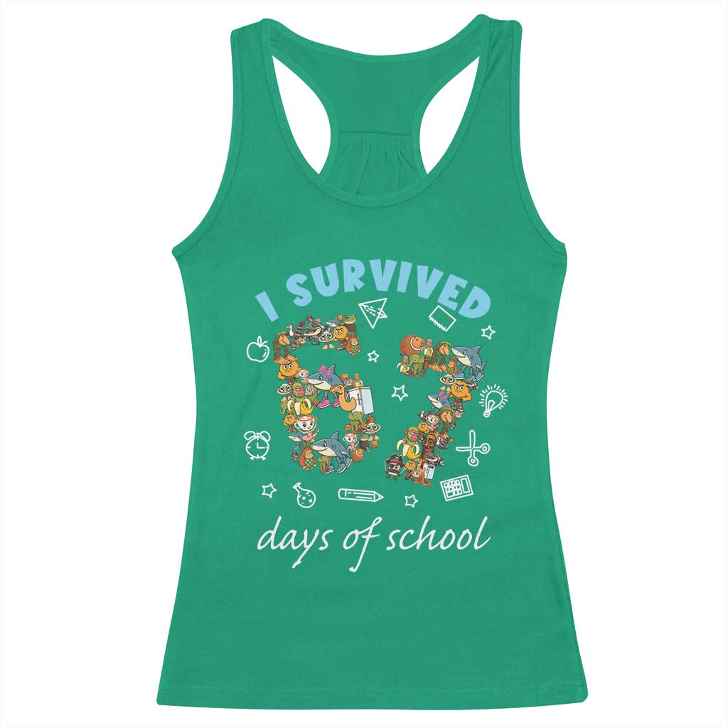 I Survived 67 Days of School Funny Six Seven Italian Brainrot Racerback Tank Top - Wonder Print Shop