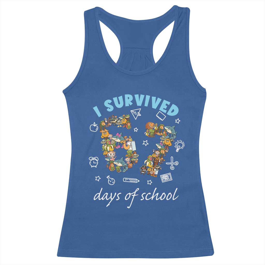 I Survived 67 Days of School Funny Six Seven Italian Brainrot Racerback Tank Top - Wonder Print Shop