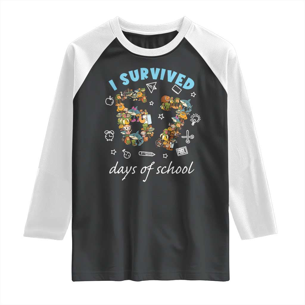 I Survived 67 Days of School Funny Six Seven Italian Brainrot Raglan Shirt - Wonder Print Shop