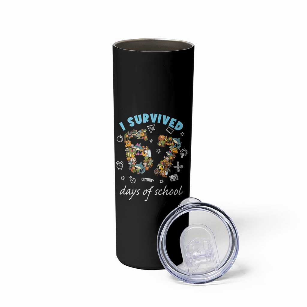I Survived 67 Days of School Funny Six Seven Italian Brainrot Skinny Tumbler - Wonder Print Shop