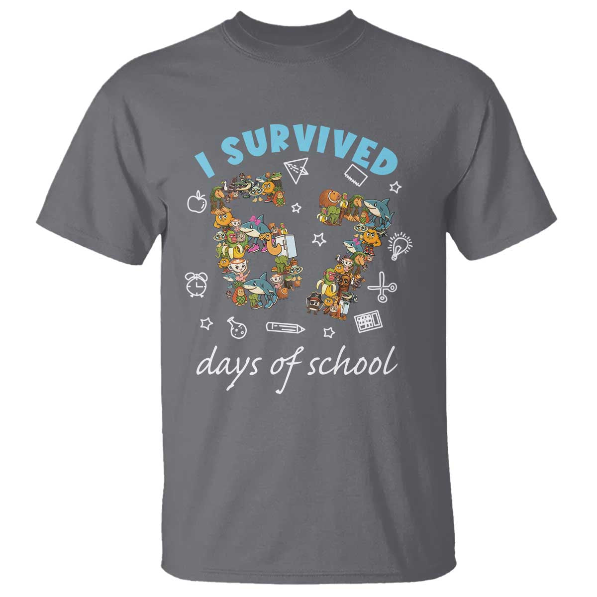 I Survived 67 Days of School Funny Six Seven Italian Brainrot T Shirt - Wonder Print Shop