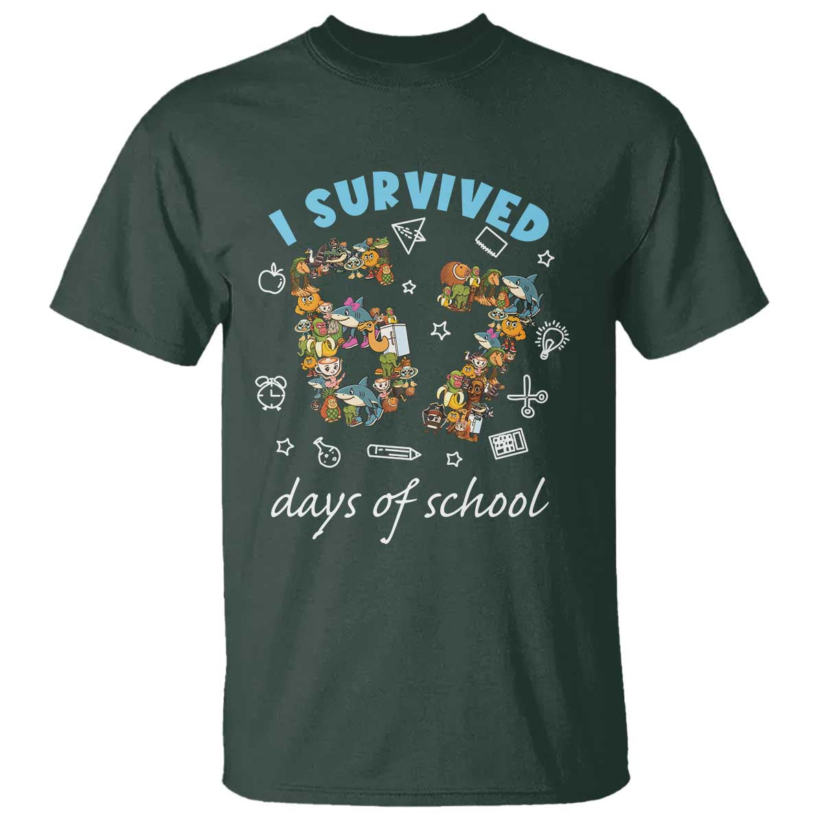 I Survived 67 Days of School Funny Six Seven Italian Brainrot T Shirt - Wonder Print Shop