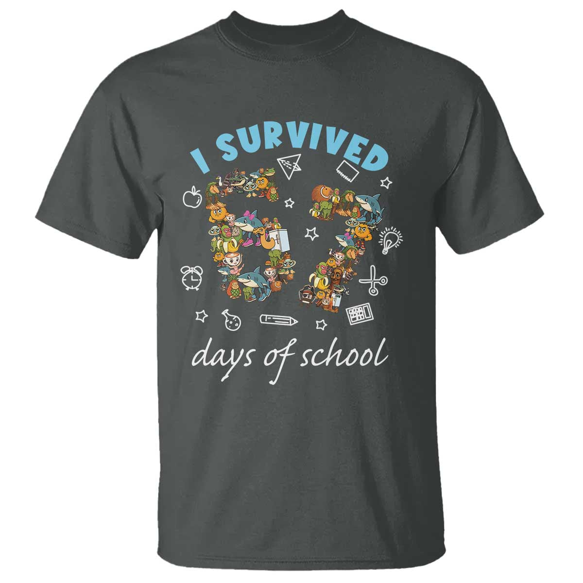 I Survived 67 Days of School Funny Six Seven Italian Brainrot T Shirt - Wonder Print Shop