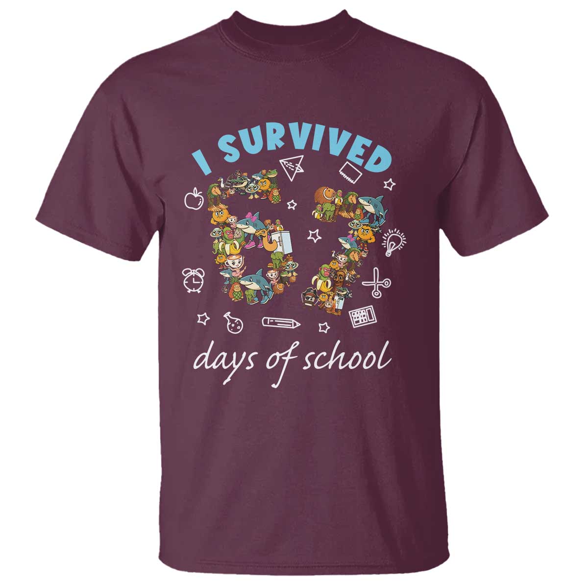 I Survived 67 Days of School Funny Six Seven Italian Brainrot T Shirt - Wonder Print Shop