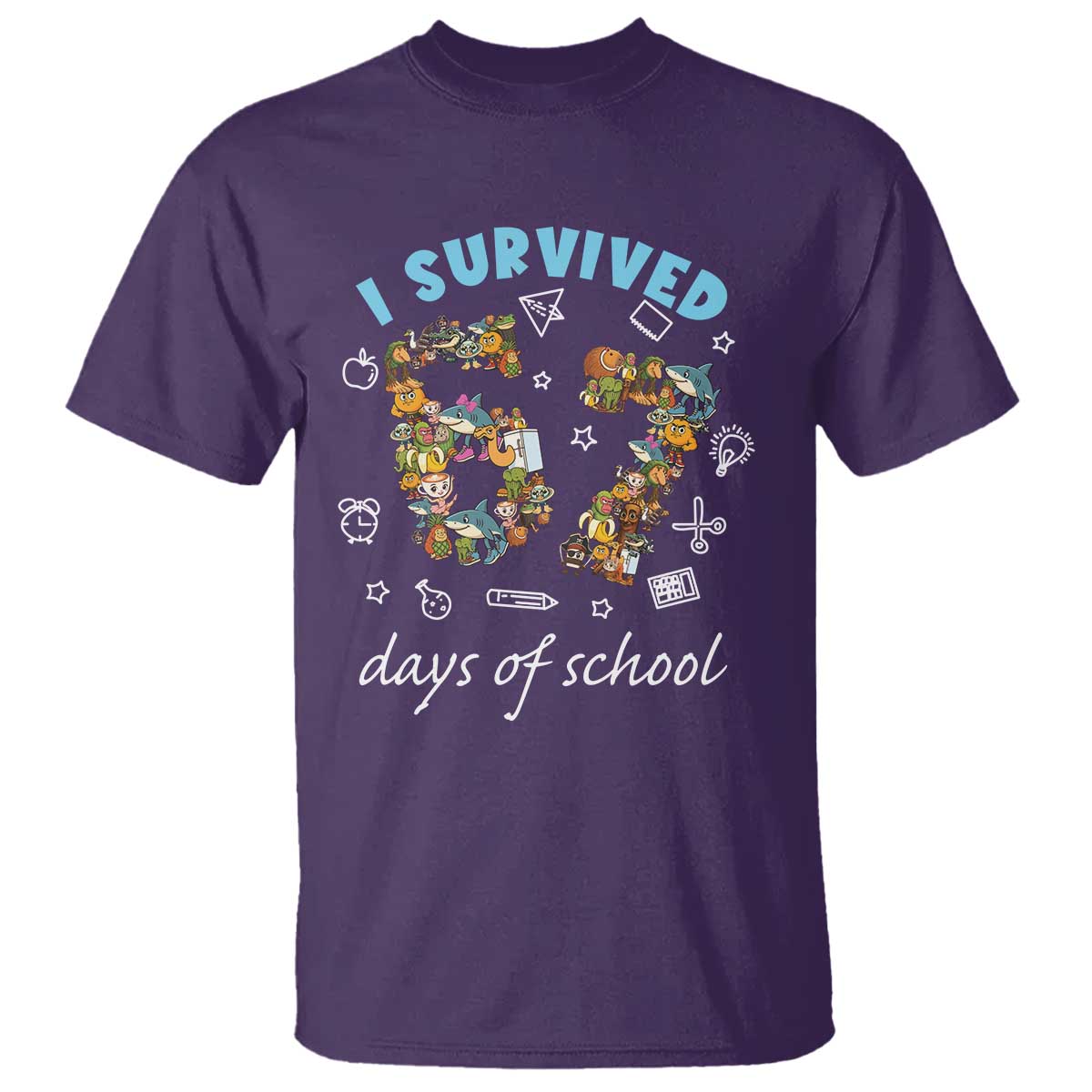 I Survived 67 Days of School Funny Six Seven Italian Brainrot T Shirt - Wonder Print Shop