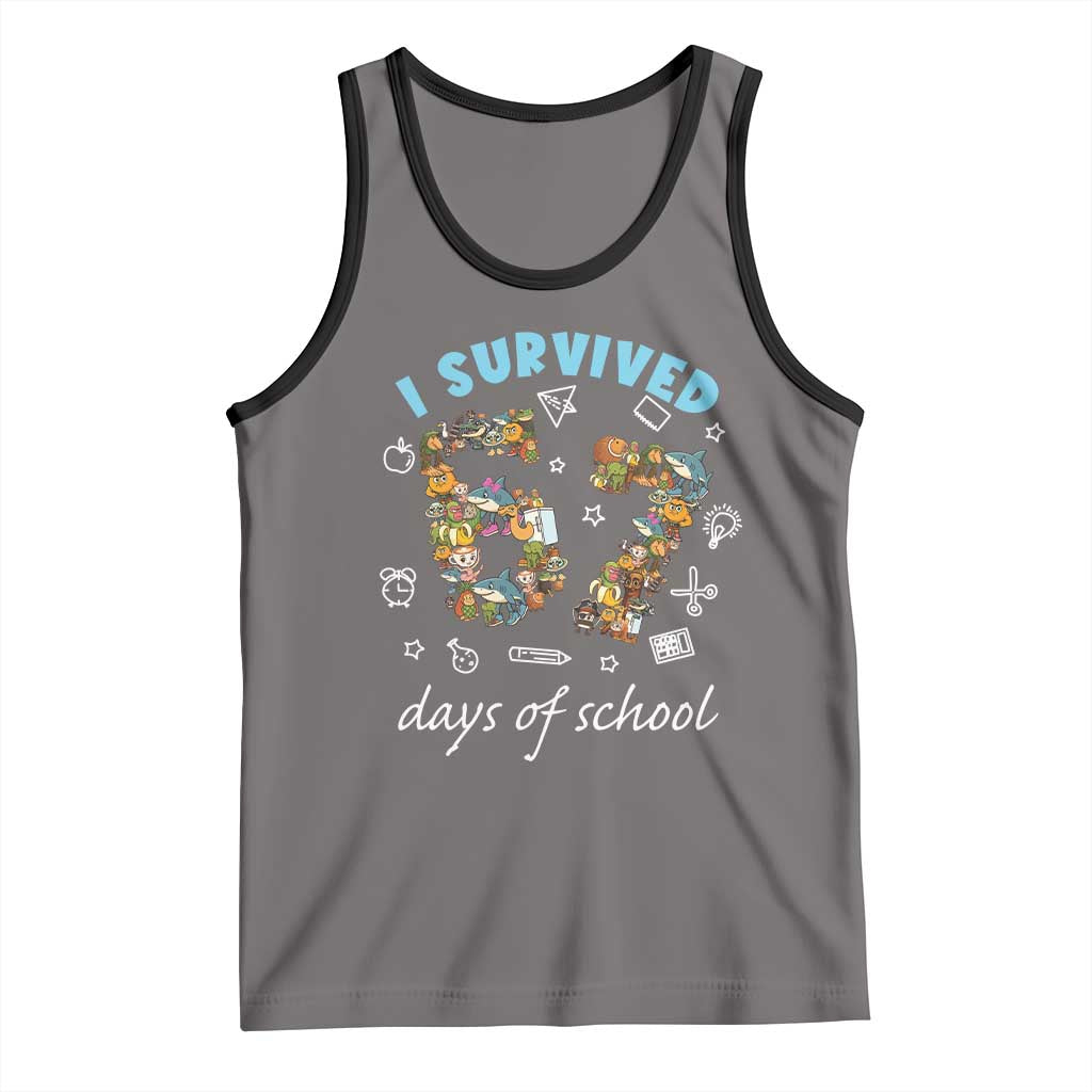 I Survived 67 Days of School Funny Six Seven Italian Brainrot Tank Top - Wonder Print Shop