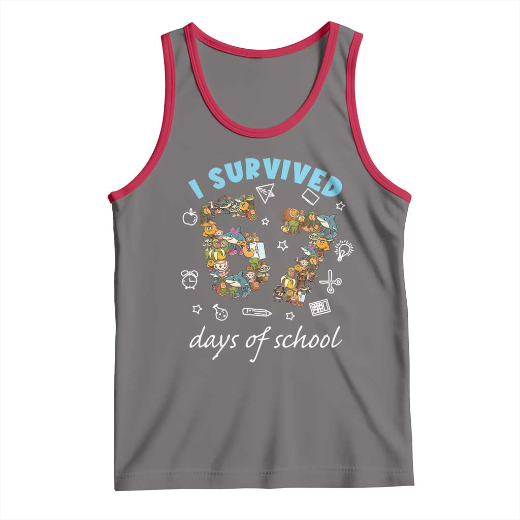 I Survived 67 Days of School Funny Six Seven Italian Brainrot Tank Top - Wonder Print Shop