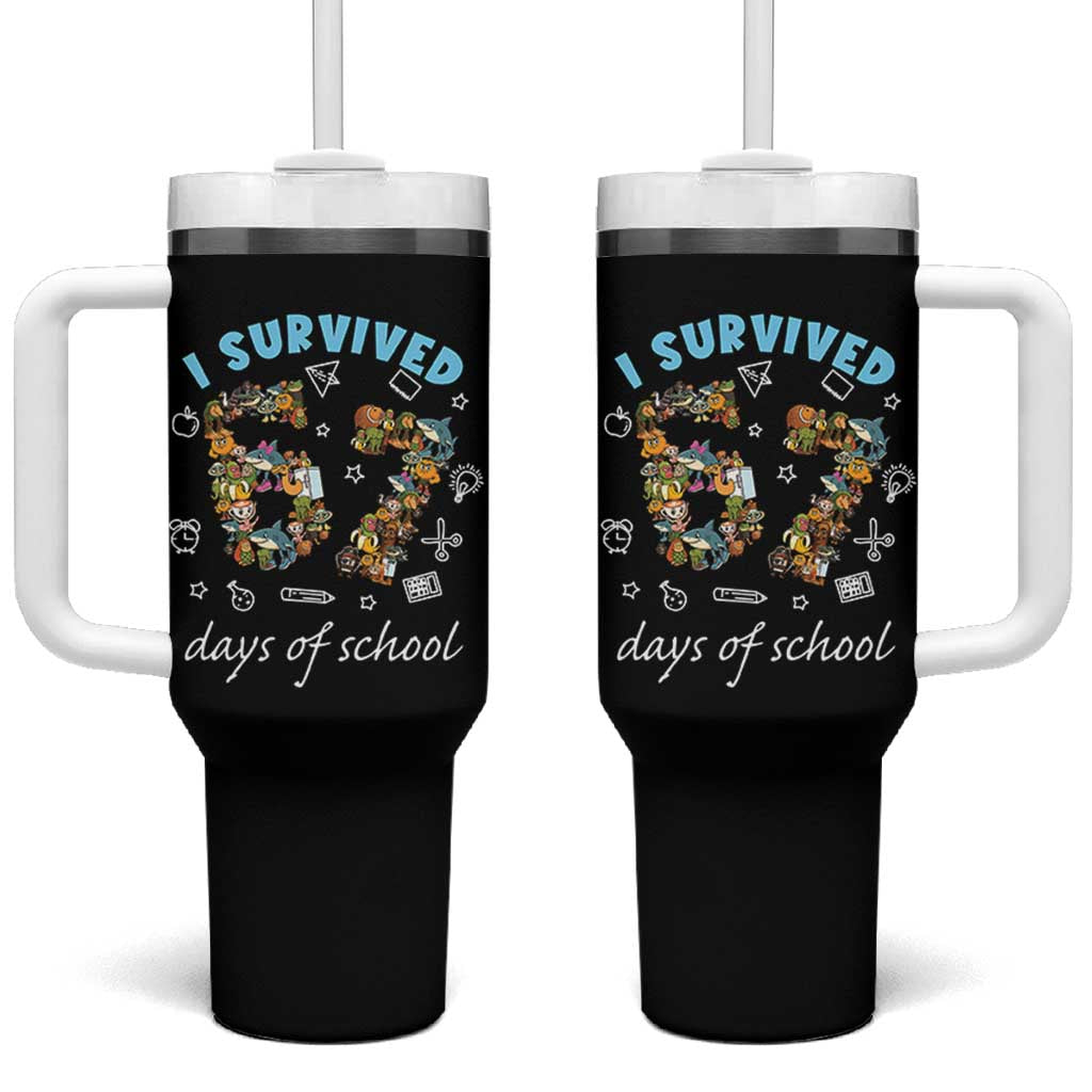 I Survived 67 Days of School Funny Six Seven Italian Brainrot Tumbler With Handle - Wonder Print Shop