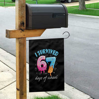 I Survived 67 Days of School Funny Six Seven Meme Garden Flag Baseball Ice Cream Dripping - Wonder Print Shop