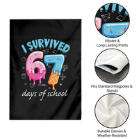 I Survived 67 Days of School Funny Six Seven Meme Garden Flag Baseball Ice Cream Dripping - Wonder Print Shop