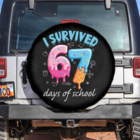 I Survived 67 Days of School Funny Six Seven Meme Spare Tire Cover Baseball Ice Cream Dripping - Wonder Print Shop