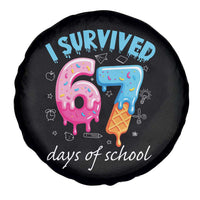 I Survived 67 Days of School Funny Six Seven Meme Spare Tire Cover Baseball Ice Cream Dripping - Wonder Print Shop