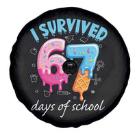 I Survived 67 Days of School Funny Six Seven Meme Spare Tire Cover Baseball Ice Cream Dripping - Wonder Print Shop