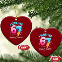 I Survived 67 Days of School Funny Six Seven Meme Ceramic Ornament Baseball Ice Cream Dripping - Wonder Print Shop