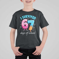 I Survived 67 Days of School Funny Six Seven Meme T Shirt For Kid Baseball Ice Cream Dripping - Wonder Print Shop