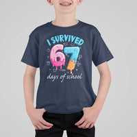 I Survived 67 Days of School Funny Six Seven Meme T Shirt For Kid Baseball Ice Cream Dripping - Wonder Print Shop