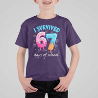 I Survived 67 Days of School Funny Six Seven Meme T Shirt For Kid Baseball Ice Cream Dripping - Wonder Print Shop