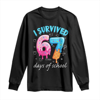 I Survived 67 Days of School Funny Six Seven Meme Long Sleeve Shirt Baseball Ice Cream Dripping - Wonder Print Shop