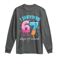 I Survived 67 Days of School Funny Six Seven Meme Long Sleeve Shirt Baseball Ice Cream Dripping - Wonder Print Shop