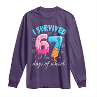 I Survived 67 Days of School Funny Six Seven Meme Long Sleeve Shirt Baseball Ice Cream Dripping - Wonder Print Shop