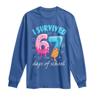 I Survived 67 Days of School Funny Six Seven Meme Long Sleeve Shirt Baseball Ice Cream Dripping - Wonder Print Shop