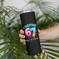 I Survived 67 Days of School Funny Six Seven Meme Skinny Tumbler Baseball Ice Cream Dripping - Wonder Print Shop