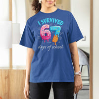 I Survived 67 Days of School Funny Six Seven Meme T Shirt For Women Baseball Ice Cream Dripping - Wonder Print Shop