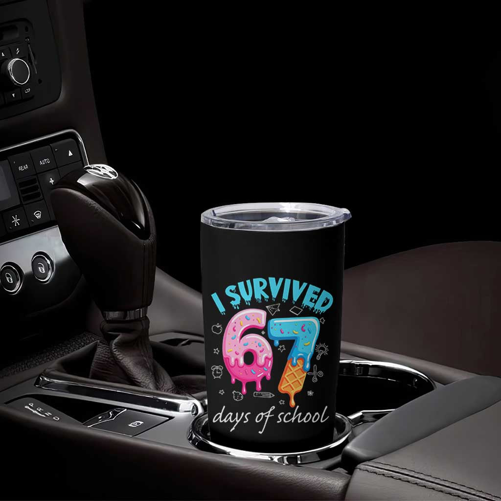 I Survived 67 Days of School Funny Six Seven Meme Tumbler Cup Baseball Ice Cream Dripping - Wonder Print Shop