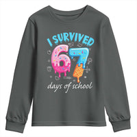 I Survived 67 Days of School Funny Six Seven Meme Youth Sweatshirt Baseball Ice Cream Dripping - Wonder Print Shop