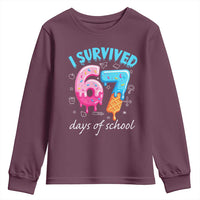 I Survived 67 Days of School Funny Six Seven Meme Youth Sweatshirt Baseball Ice Cream Dripping - Wonder Print Shop