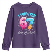 I Survived 67 Days of School Funny Six Seven Meme Youth Sweatshirt Baseball Ice Cream Dripping - Wonder Print Shop
