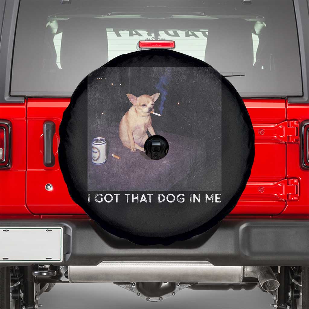 I Got That Dog In Me Spare Tire Cover Retro Funny Chihuahua Smoking Beer - Wonder Print Shop