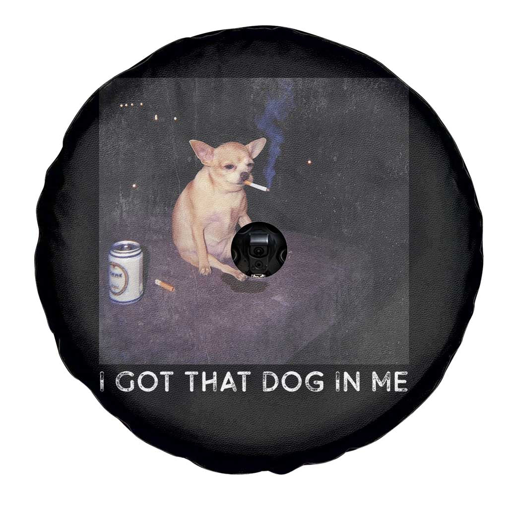 I Got That Dog In Me Spare Tire Cover Retro Funny Chihuahua Smoking Beer - Wonder Print Shop