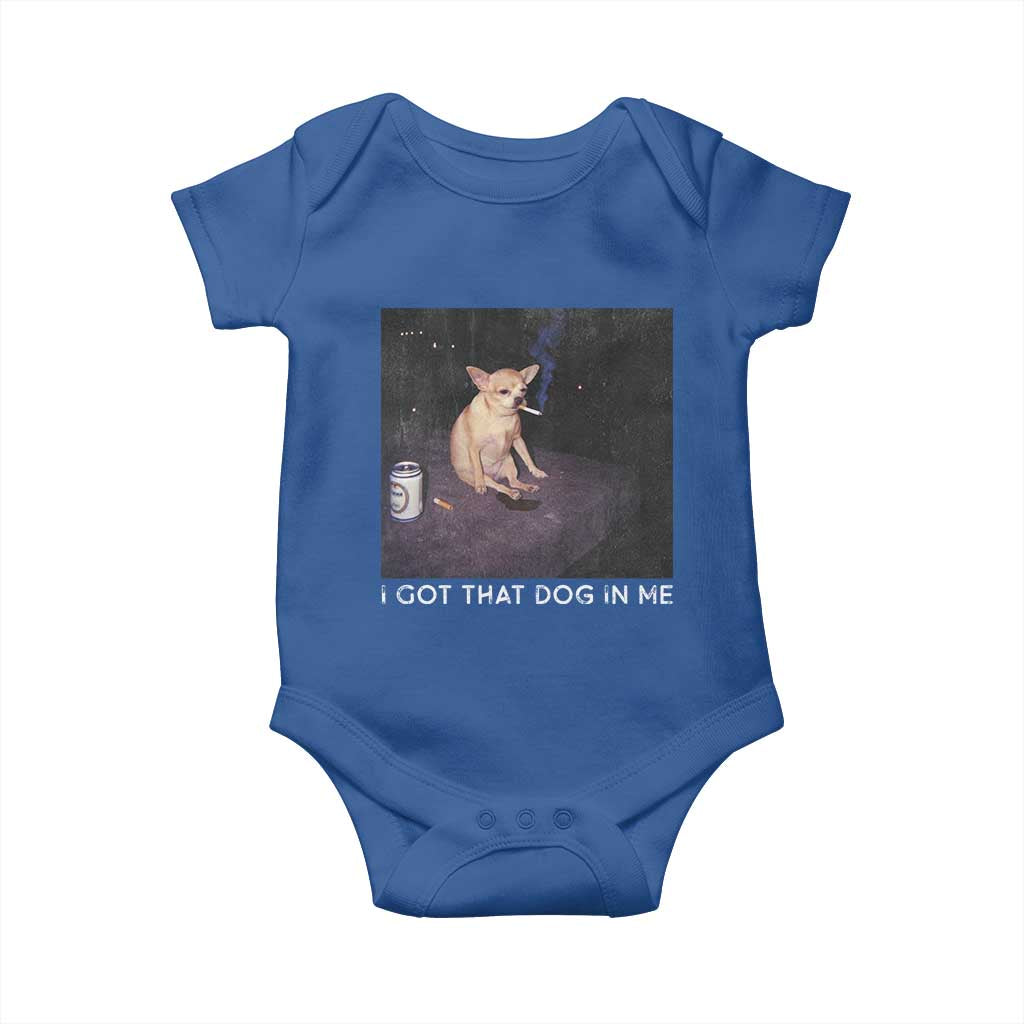 I Got That Dog In Me Baby Onesie Retro Funny Chihuahua Smoking Beer - Wonder Print Shop