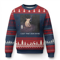 I Got That Dog In Me Ugly Christmas Sweater Retro Funny Chihuahua Smoking Beer - Wonder Print Shop