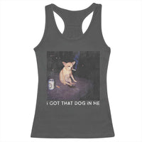 I Got That Dog In Me Racerback Tank Top Retro Funny Chihuahua Smoking Beer - Wonder Print Shop