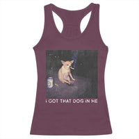 I Got That Dog In Me Racerback Tank Top Retro Funny Chihuahua Smoking Beer - Wonder Print Shop