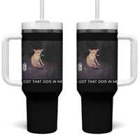 I Got That Dog In Me Tumbler With Handle Retro Funny Chihuahua Smoking Beer - Wonder Print Shop